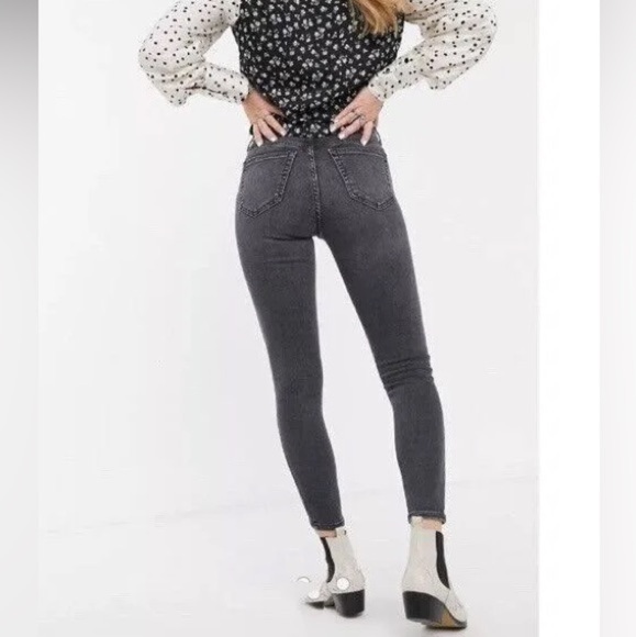 Topshop Jamie Skinny Jeans High Rise Cropped Ankle Length Washed Black Size 26 - Picture 5 of 16